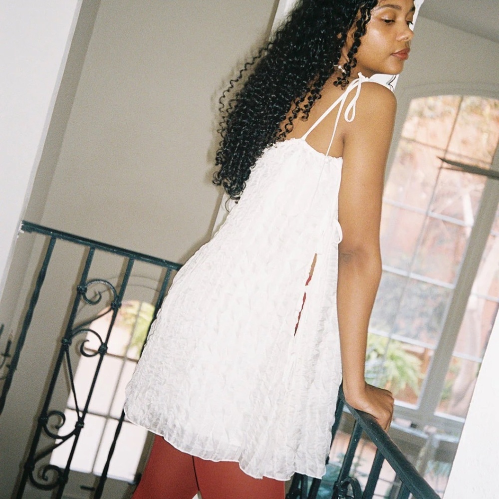 Lisa Says Gah White Ruffle Dress